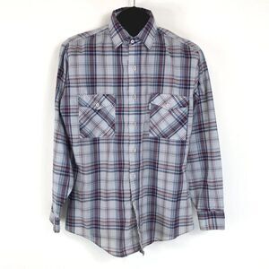 Vintage Levi's Long Sleeve Button Up Shirt Men's Medium Plaid Polyester Blend